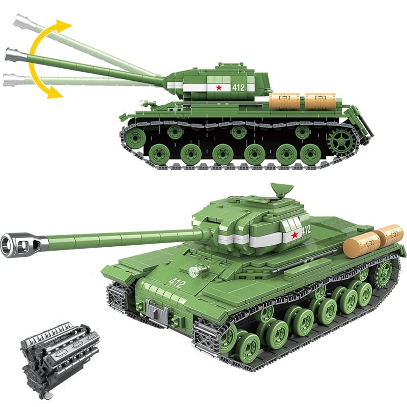1068 stuks IS-2M Zware Tank Soldaat Wapen fit LegoING Technic WW2 Tank Leger 100062 – brickparts.nl