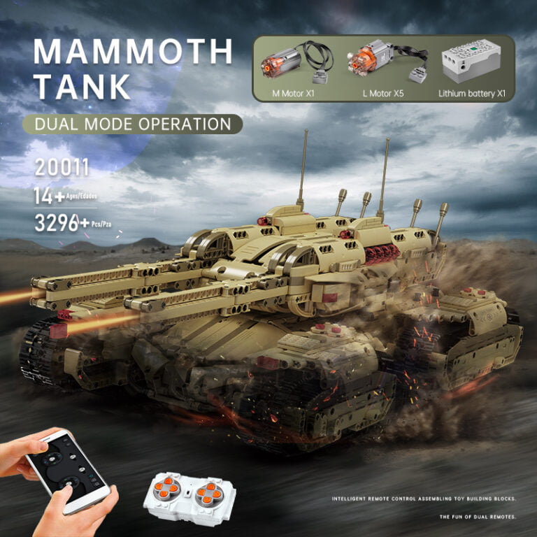 Mould King 20011 Ferngesteuert Tank Bausteine Modell, Technik Panzer Kit mit Fernbedienung und App Dual Control, Panzer Spielzeug Bausatz als Geschenk/Sammlerstücke (3296 Teile