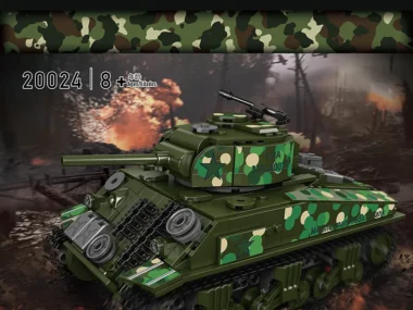 Mould King 20024 Militair Us Sherman M4 Tank Technische Afstandsbediening Ww2 Tank