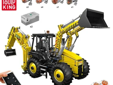 Mould King 17036 Achterlader – 2239-delige Gemotoriseerde Tracktor Graaf/Laadcombinatie