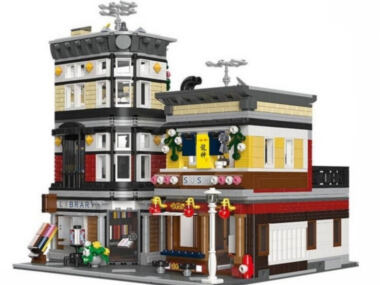 Jiestar 89127 De Sushi Coener – 2662-delige Modulaire Huisbouwset – Japans Street View-thema