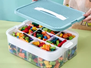 Bouwsteen Opbergdoos Klein Deeltje Lego Puzzel Verstelbare Transparante Opbergdoos Opslag Duurzame Draagkist