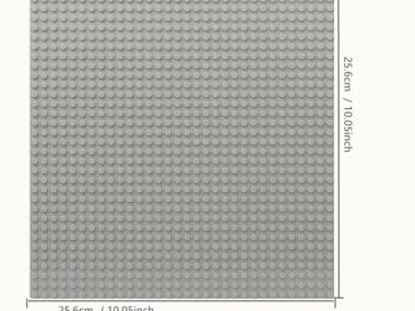Lego compatible basis grondplaat Grijs 25,5 x 25,5 cm (32 x 32 nopjes)