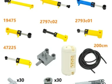 Moc Bricks Technische Onderdelen Pneumatische Pomp Kleine (6L) v2 Met Versterkte Cilinder 47225 19478 4697 set-02