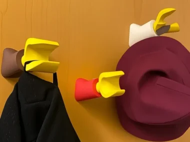 Creatieve 3D-geprinte muurhaak zonder boren Multifunctionele opberghaak voor het ophangen van hoofdtelefoons, rugzakken, woondecoratie