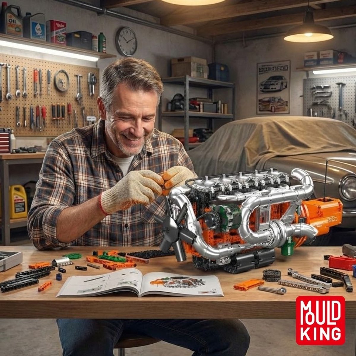 Mould King 10200 XXL Truck Engine Bouwpakket - 3236 Onderdelen - Elektrisch Aangedreven - Afbeelding 2